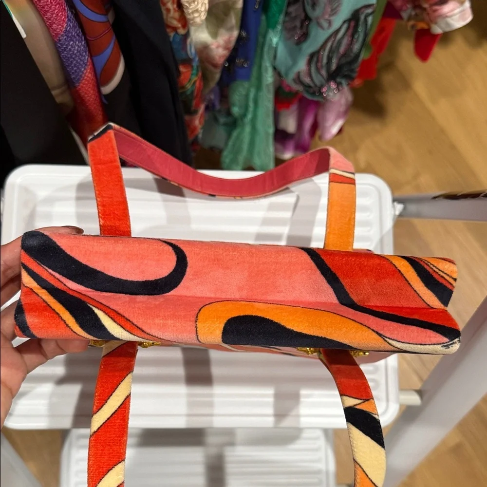 Emilio Pucci Red and Orange Vintage Rare Top Handle Bag - Picture 15 of 16